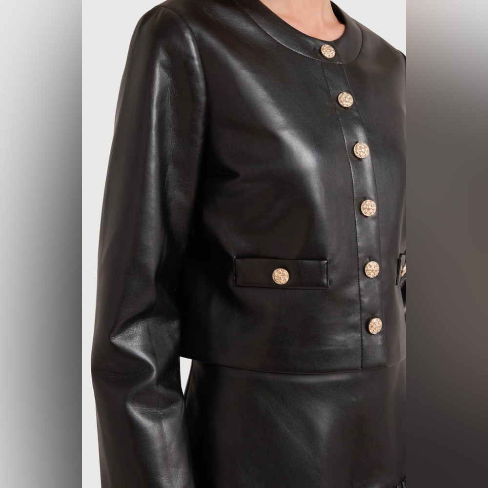 NWT Amanda Uprichard Braswell Faux Leather Jacket, Size Small